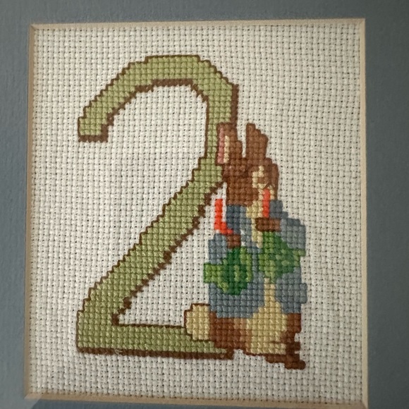Needlepoint Custom Beatrix Potter Rabbit Picture - Picture 2 of 3